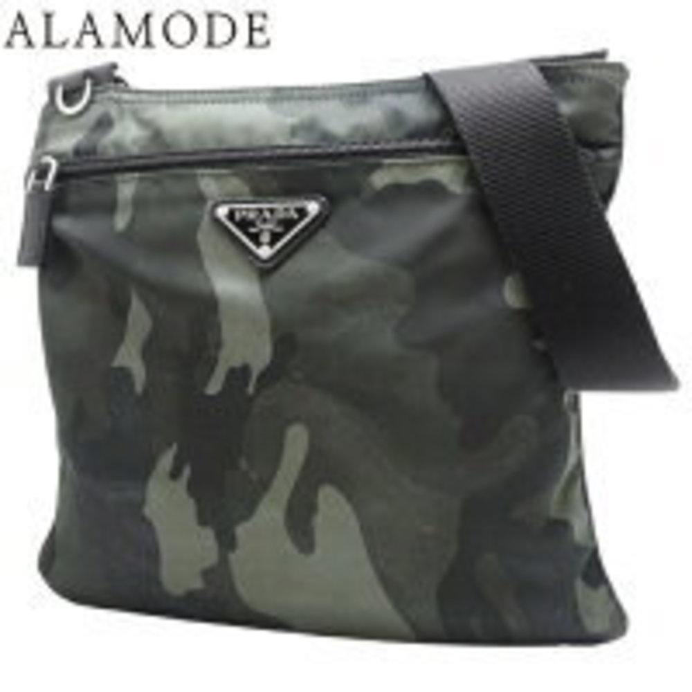 PRADA Camouflage Cross Shoulder Bag Messenger Nylon Khaki Green Black